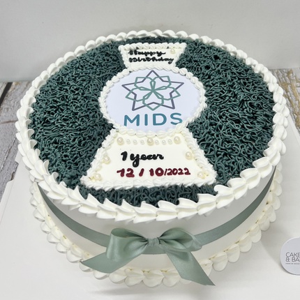 Bánh sinh nhật công ty xanh thanh lịch