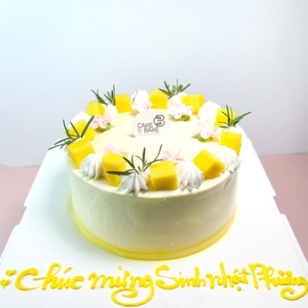 Bánh Kem Sữa Chua Xoài Hoa Cherry