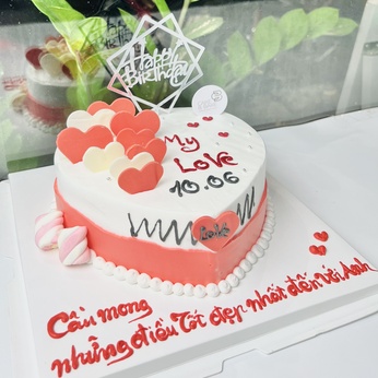 Bánh trái tim "Hồng lãng mạn"