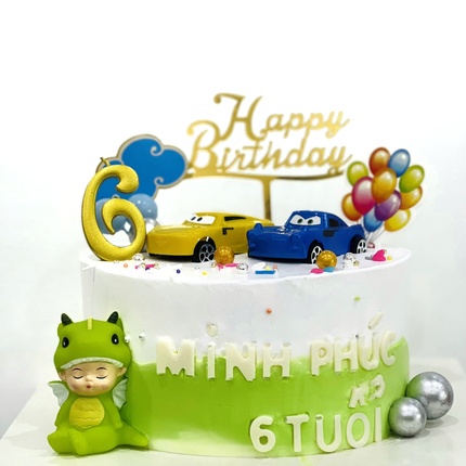 Bánh Sinh Nhật Ô Tô Màu Xanh