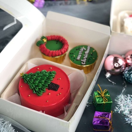 Set bento cupcake giáng sinh